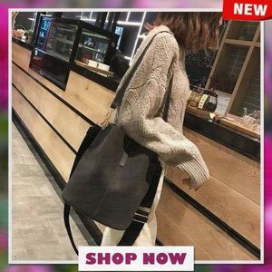 New Bucket Shoulder Tote bag, Black 216